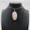 Oval Flower Agate Pendant - 0