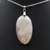 Oval Flower Agate Pendant - 1