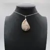 Teardrop Flower Agate Pendant - 0