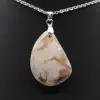 Teardrop Flower Agate Pendant - 1
