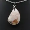Teardrop Flower Agate Pendant - 2