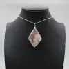 Teardrop Flower Agate Pendant - 1