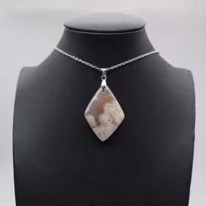 Flower Agate Diamond Pendant