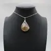 Teardrop Flower Agate Pendant - 2