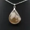 Flower Agate Teardrop Pendant - 1