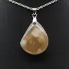 Flower Agate Teardrop Pendant - 2