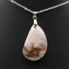 Flower Agate Teardrop Pendant - 1