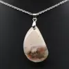 Flower Agate Teardrop Pendant - 2