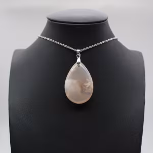 Flower Agate Teardrop Pendant