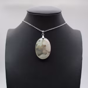 Oval Flower Agate Pendant