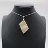 Flower Agate Diamond Pendant - 0