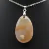 Flower Agate Teardrop Pendant - 1