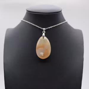 Flower Agate Teardrop Pendant