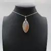 Flower Agate Leaf Pendant - 0