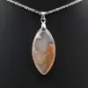 Flower Agate Leaf Pendant - 1