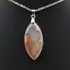 Flower Agate Leaf Pendant - 2
