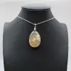 Flower Agate Teardrop Pendant - 0