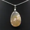 Flower Agate Teardrop Pendant - 2