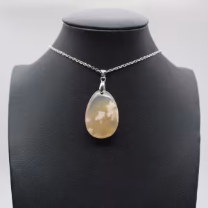 Flower Agate Teardrop Pendant