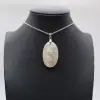 Oval Flower Agate Pendant - 0
