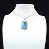Labradorite rectangular pendant - 0