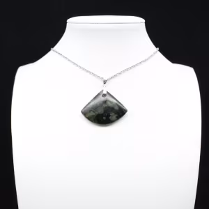 Fan-shaped Kambamba Jasper pendant