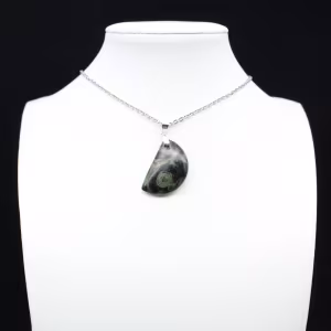 Moon-shaped Kambamba Jasper pendant