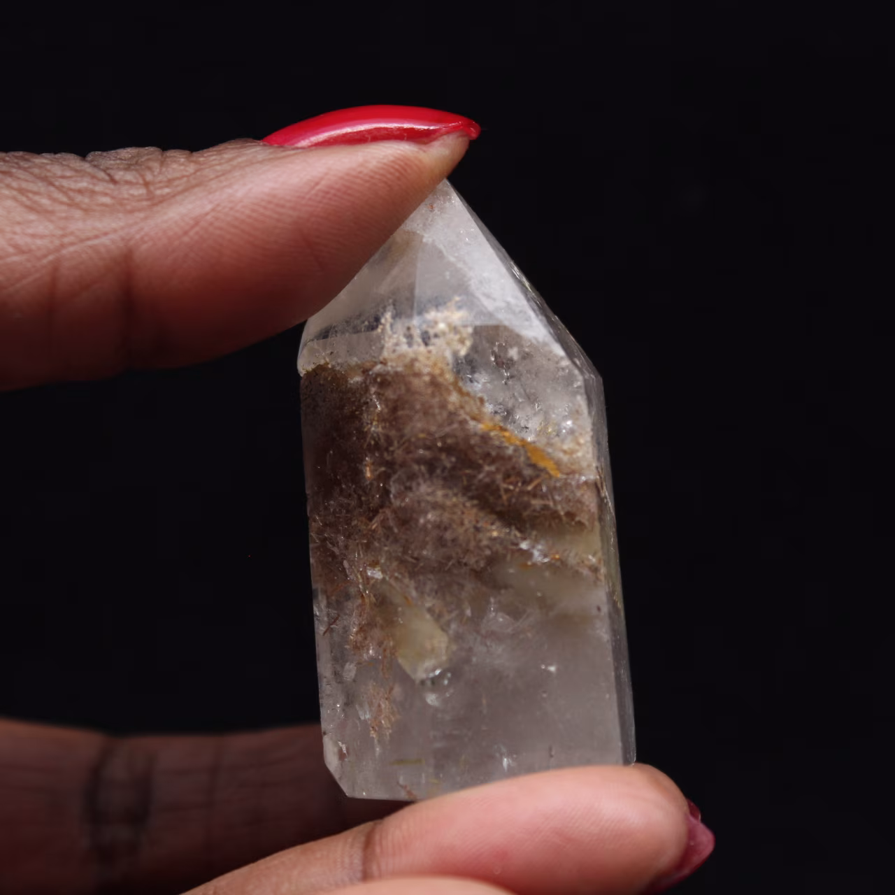 Quartz prism with inclusion