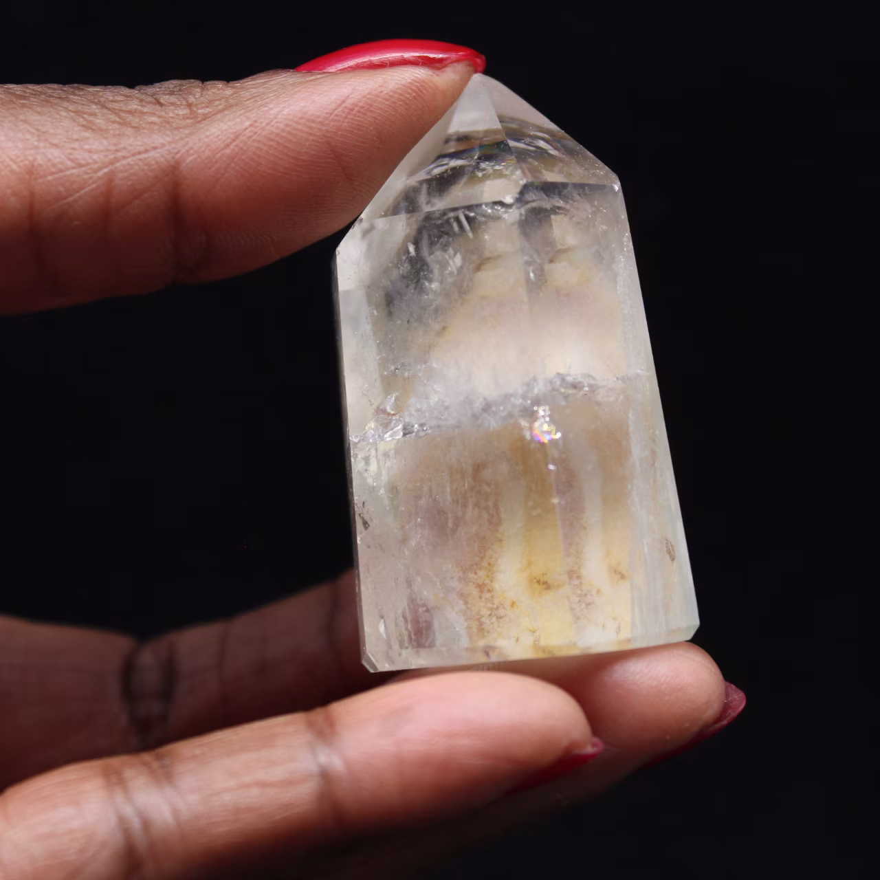 Quartz prism with inclusion
