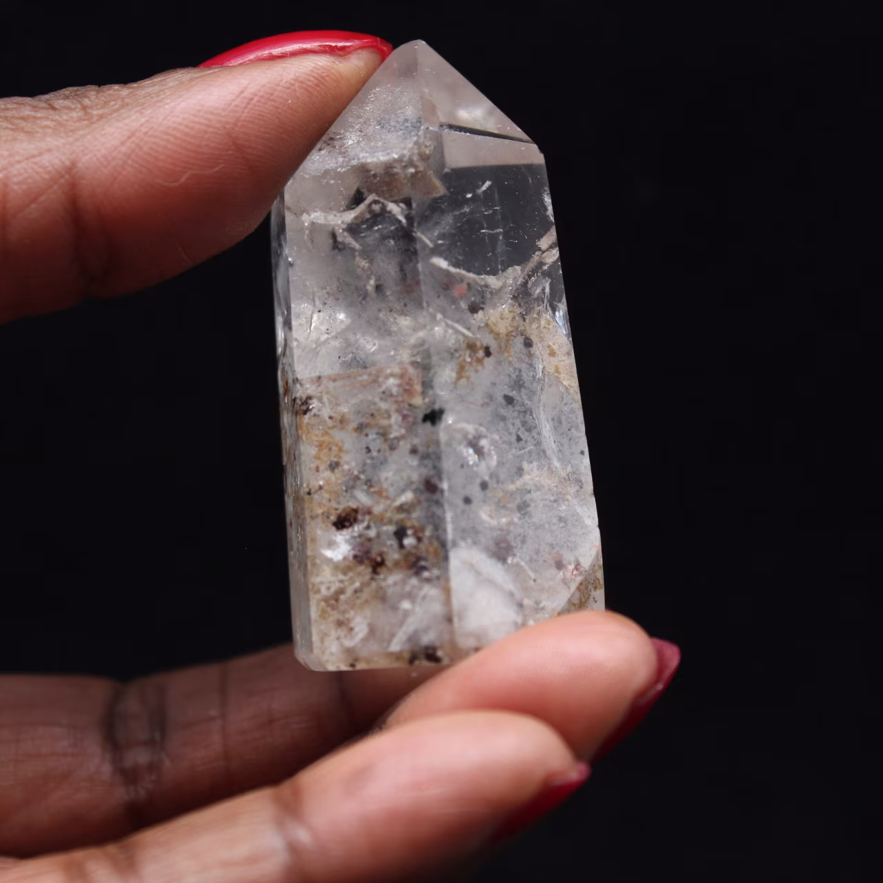 Quartz prism with inclusion