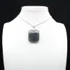Square labradorite pendant - 2