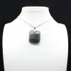 Natural labradorite square pendant - 0