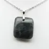 Natural labradorite square pendant - 1