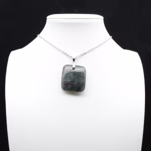 Natural labradorite square pendant