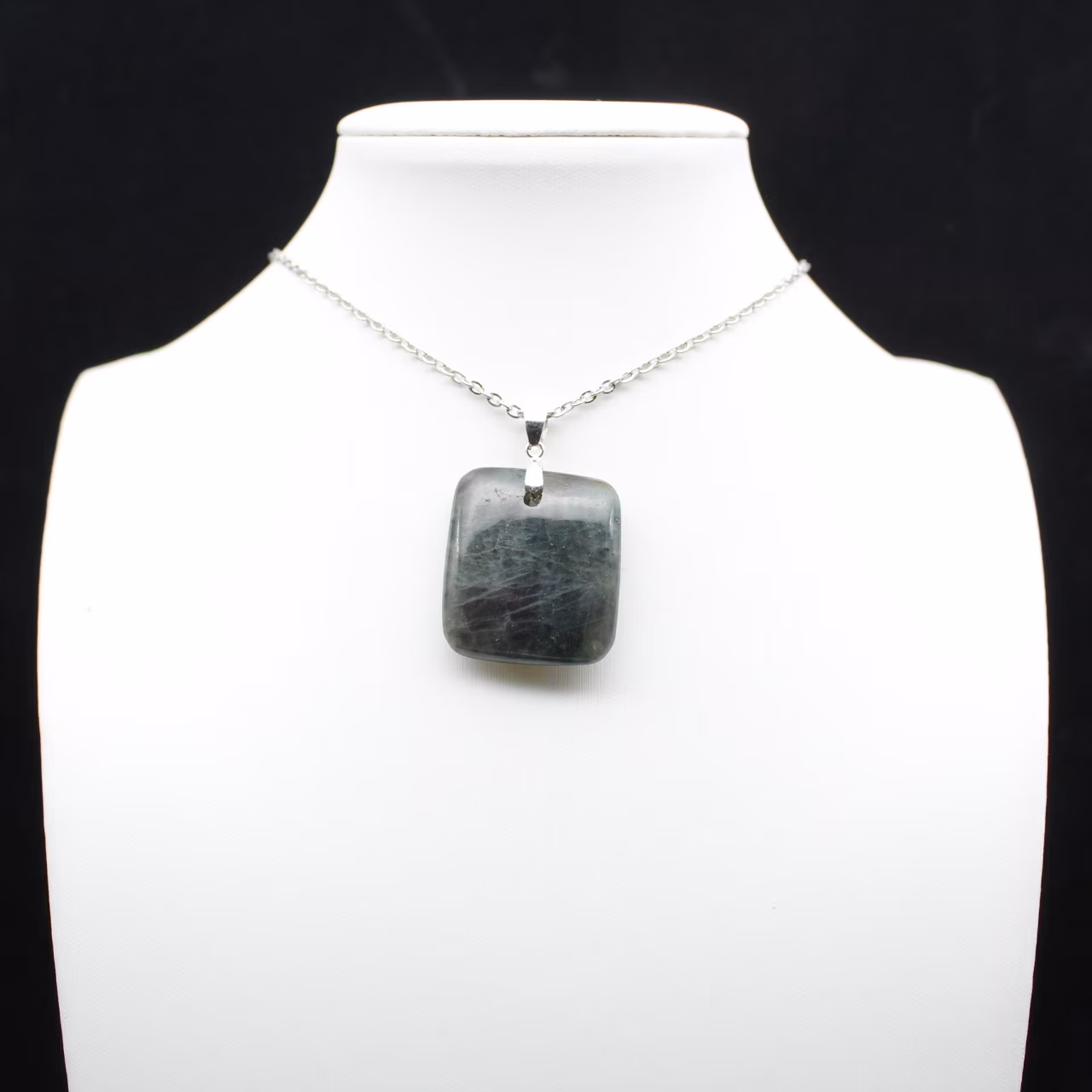 Natural labradorite square pendant