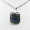 Square labradorite pendant - 2