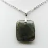 Square labradorite pendant - 2