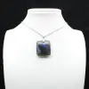 Square Labradorite Stone Pendant - 0