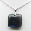 Natural labradorite square pendant - 1