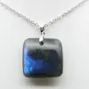 Natural labradorite square pendant - 2