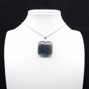 Natural labradorite square pendant