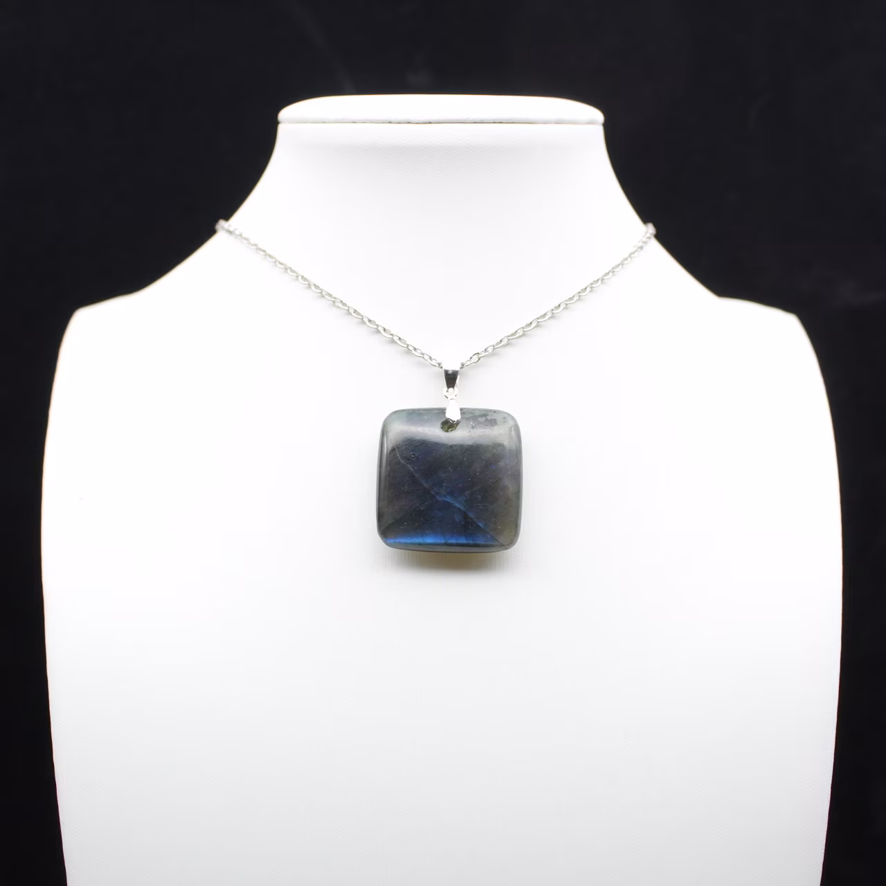 Natural labradorite square pendant