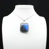 Square pendant in labradorite from Madagascar - 0