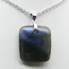 Square labradorite pendant - 2
