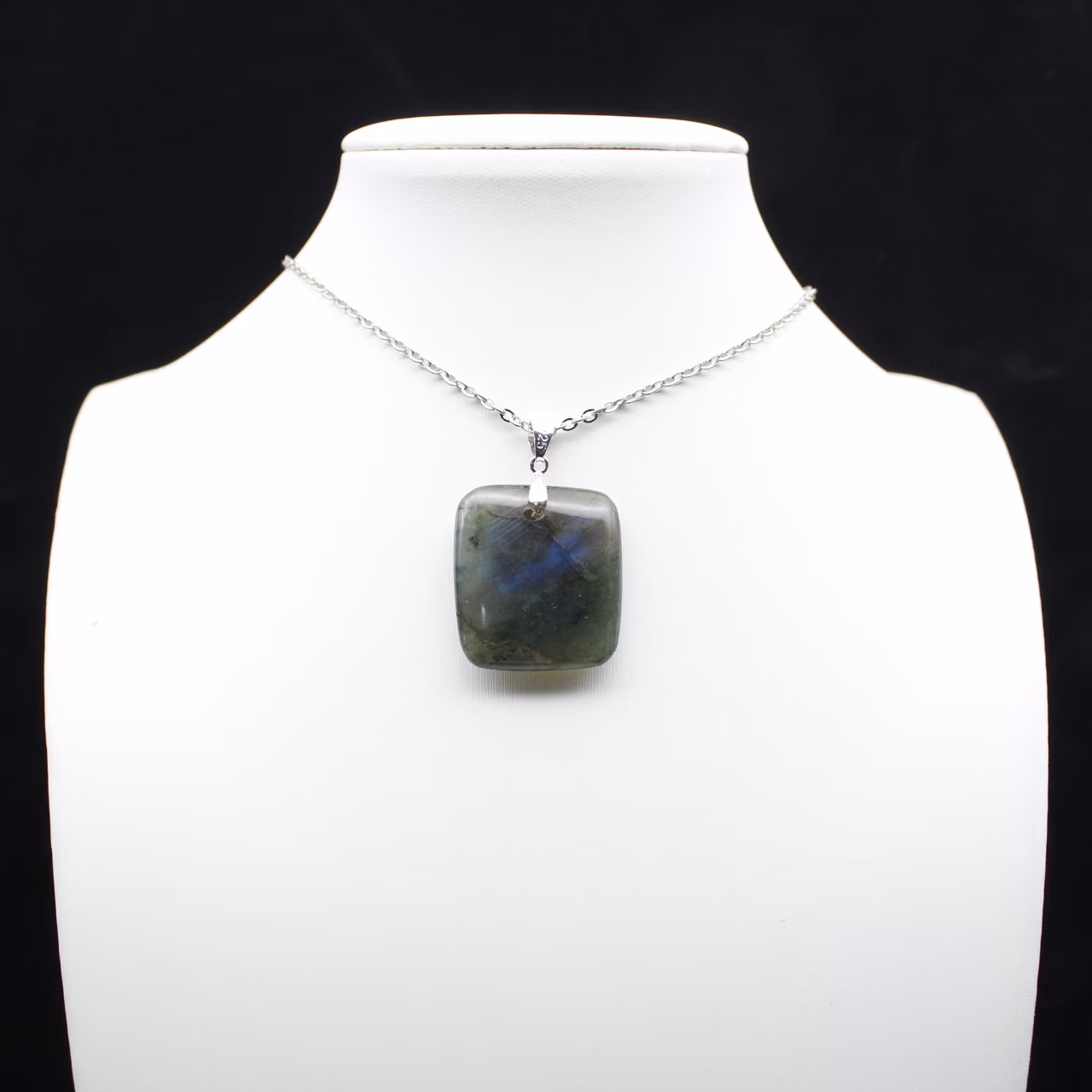 Square labradorite pendant