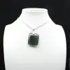 Natural labradorite square pendant - 0