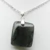 Natural labradorite square pendant - 1