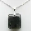 Natural labradorite square pendant - 2