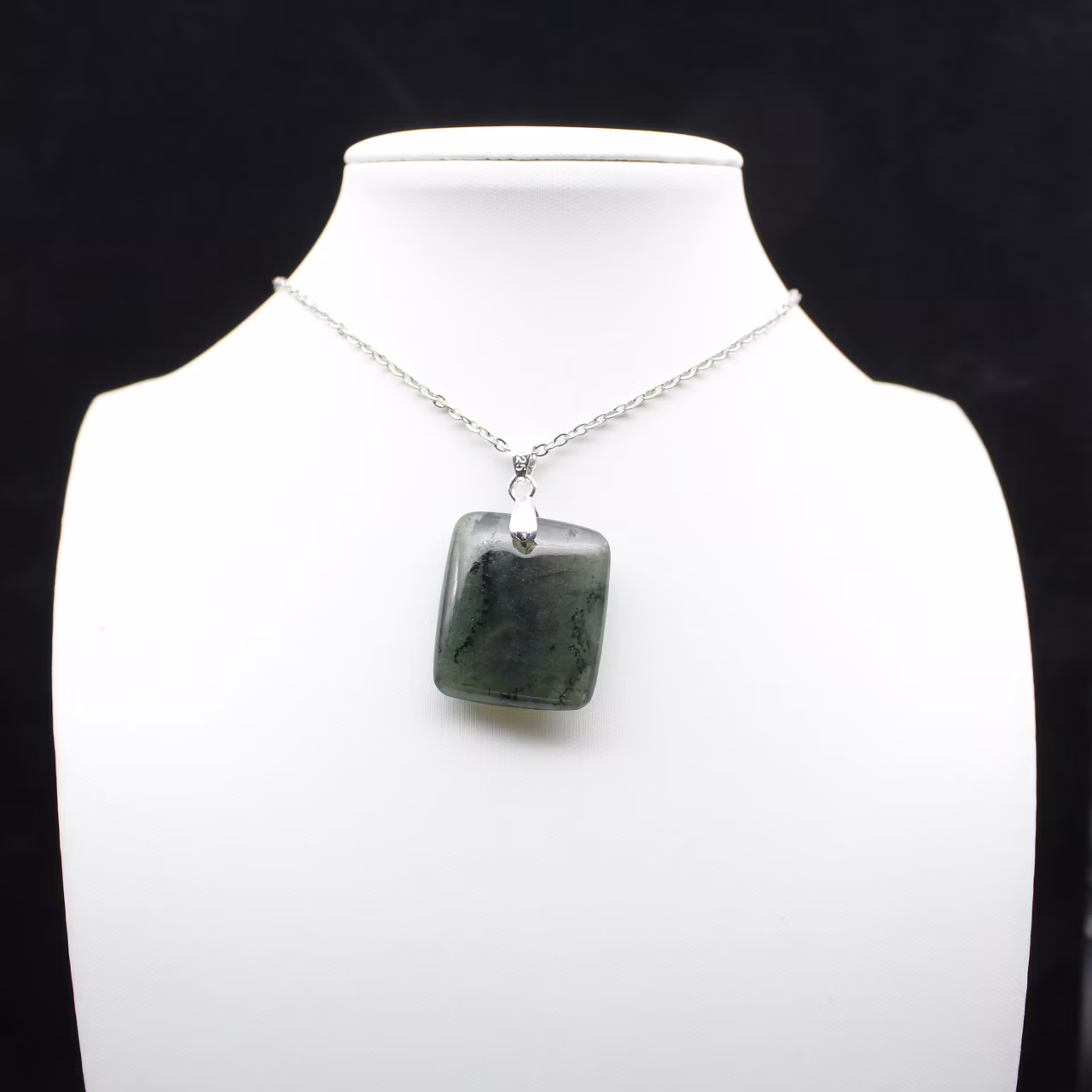 Natural labradorite square pendant
