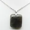 Square pendant in labradorite from Madagascar - 1